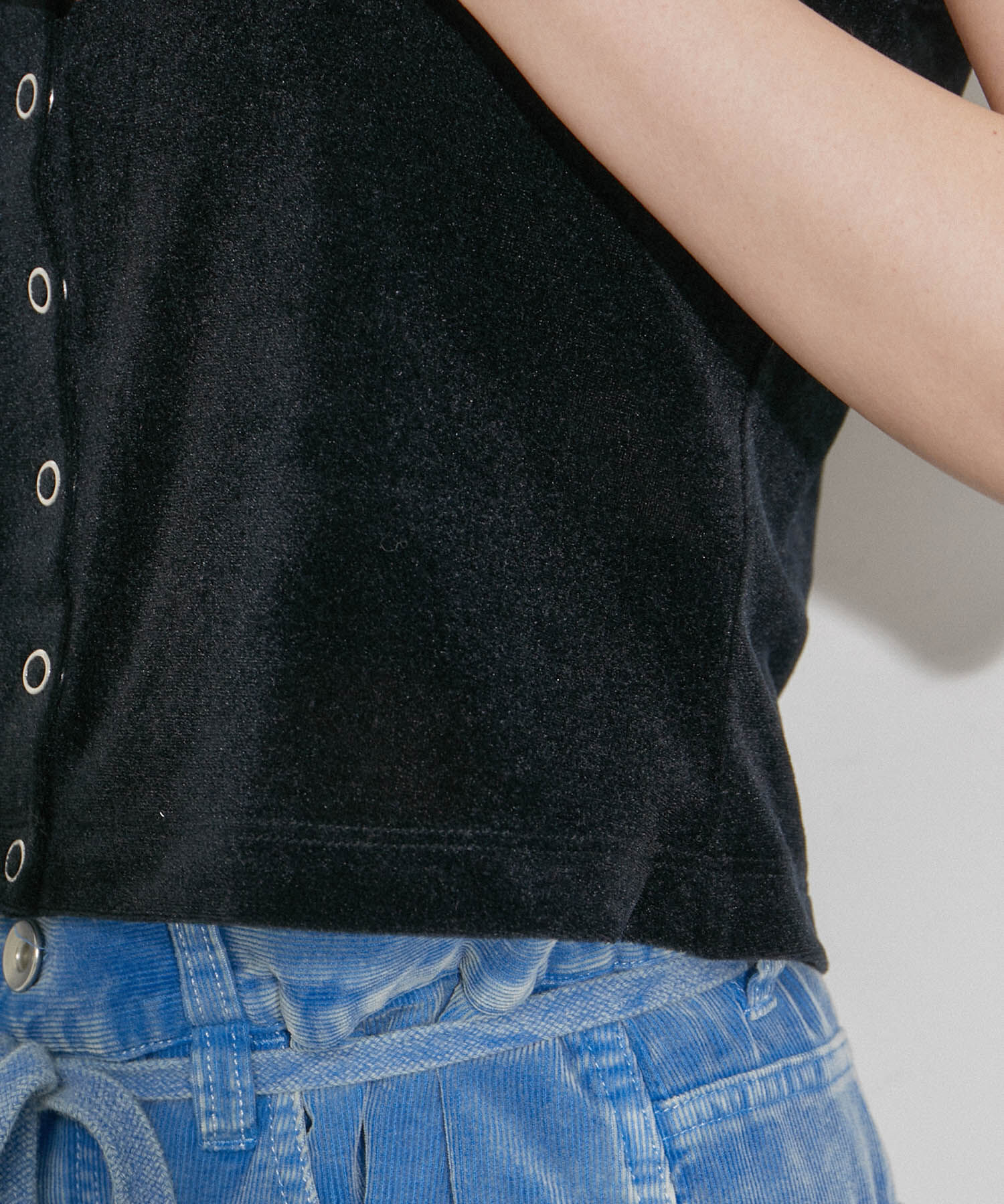 ADAM ET ROPE'「【洗える・ストレッチ】シアートリコットベロアカーディガン」|カーディガン|