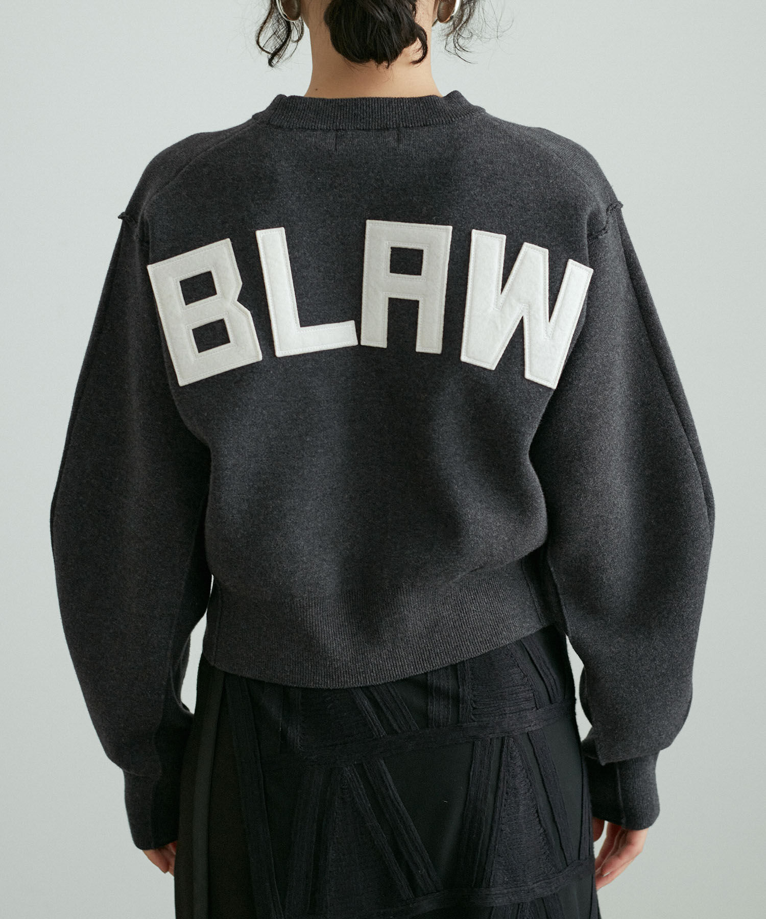 ADAM ET ROPE'「【サステナブル・洗える】フェルト刺しゅうニットプルオーバー」|ニット・セーター|