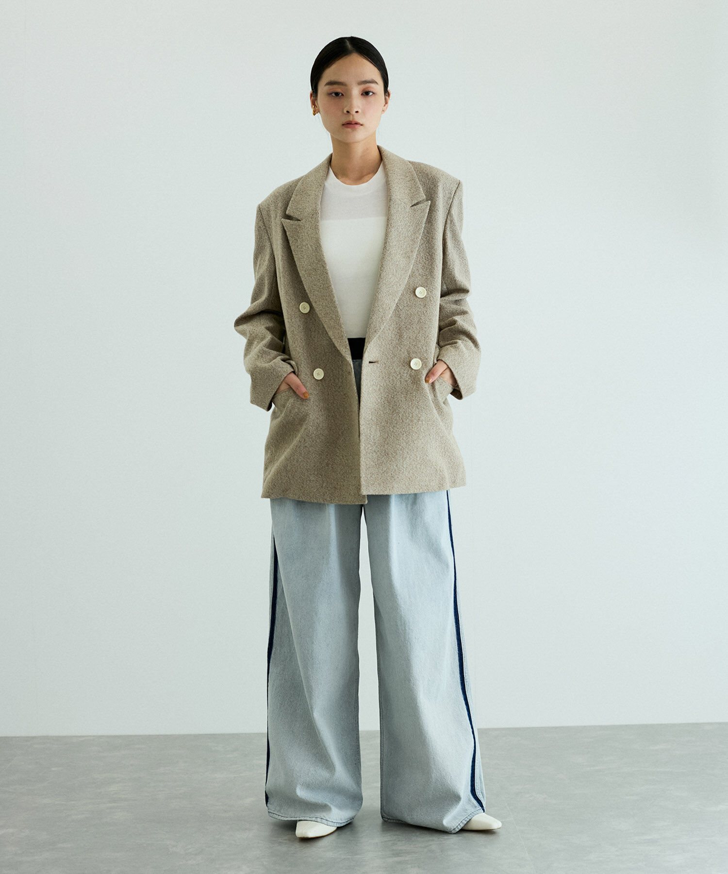 ADAM ET ROPE'「【洗える】ウール混ウォッシャブルベアロンT」|Tシャツ・カットソー|