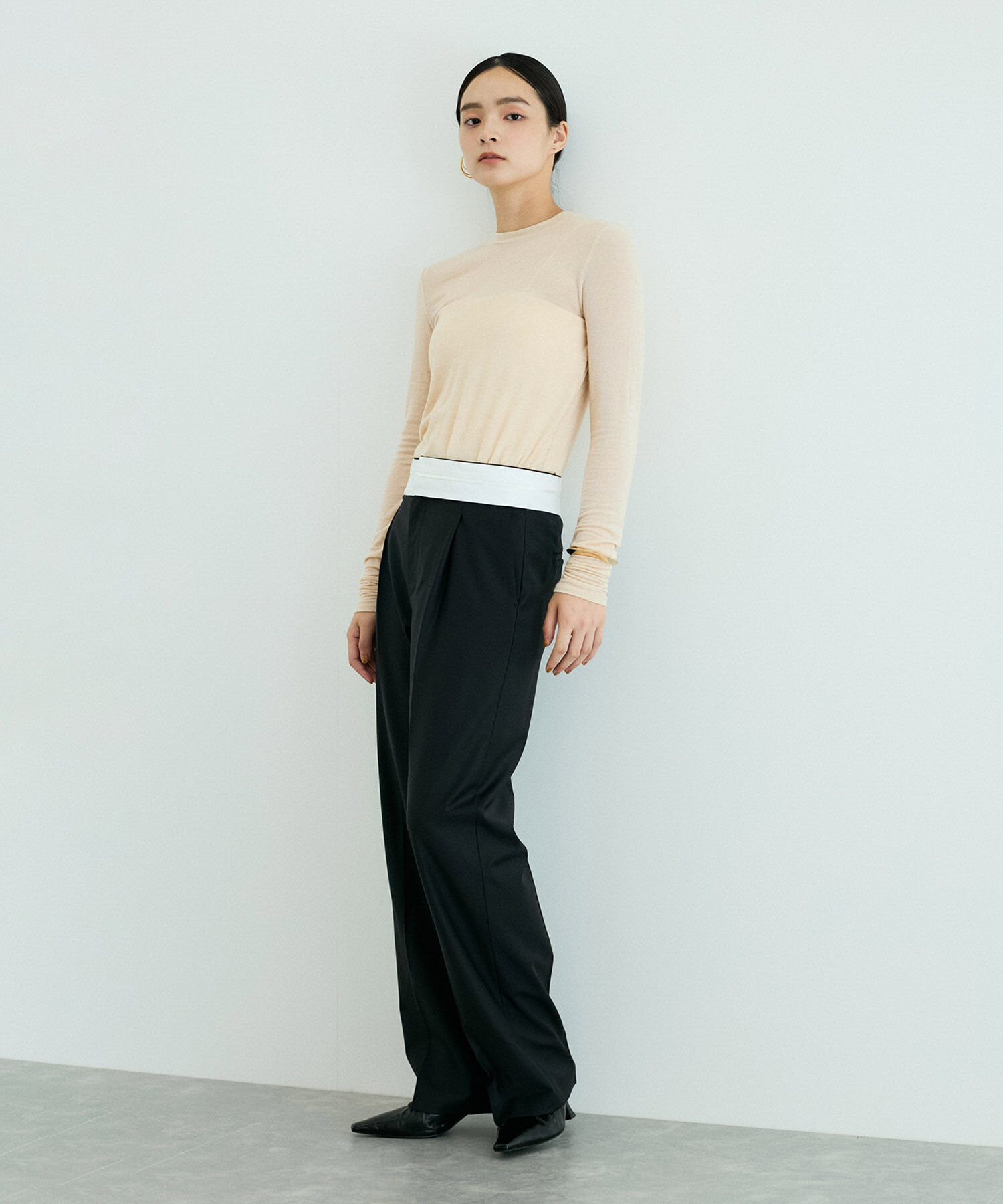 ADAM ET ROPE'「【洗える】ウール混ウォッシャブルベアロンT」|Tシャツ・カットソー|