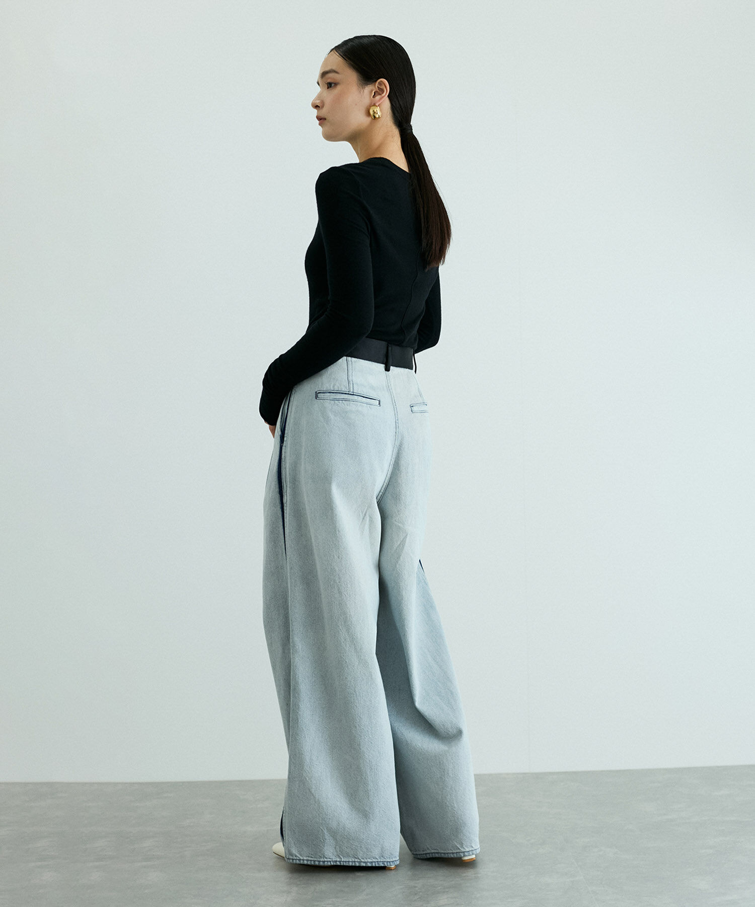 ADAM ET ROPE'「【洗える】ウール混ウォッシャブルベアロンT」|Tシャツ・カットソー|