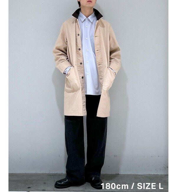 ADAM ET ROPE'「フェード ダック ショップコート」|ステンカラーコート|