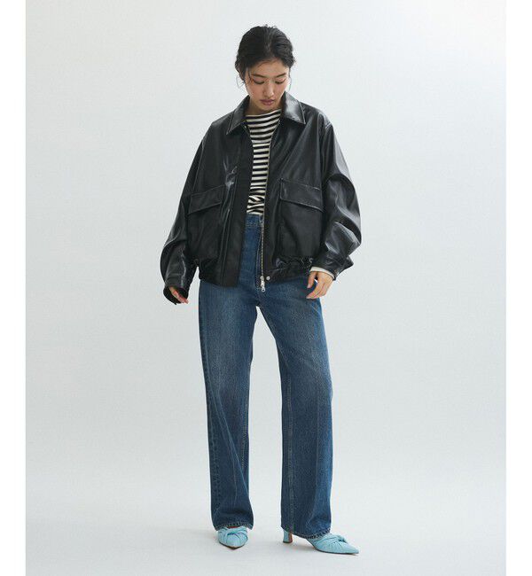 ADAM ET ROPE'「シンセティックレザーブルゾン」|ブルゾン・スタジャン|