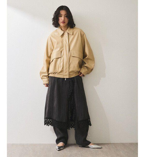 ADAM ET ROPE'「シンセティックレザーブルゾン」|ブルゾン・スタジャン|