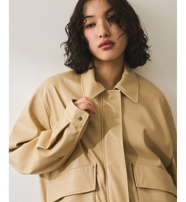 ADAM ET ROPE'「シンセティックレザーブルゾン」|ブルゾン・スタジャン|