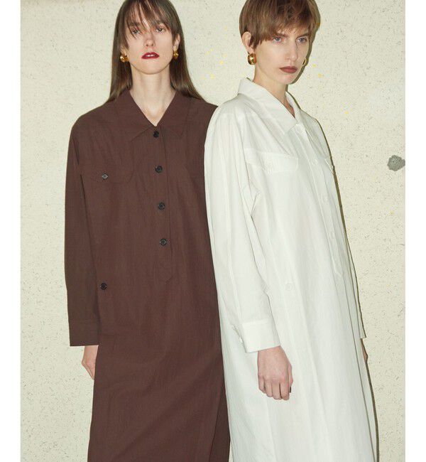 ADAM ET ROPE'「【EMOELLE】ミリタリーシャツワンピース」|ワンピース|