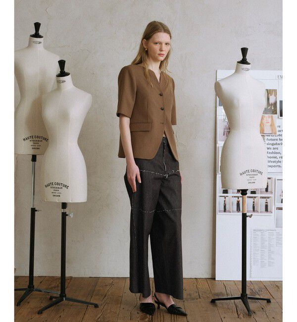 ADAM ET ROPE'「【EMOELLE】カットオフラインデニム」|デニム|