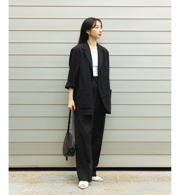 ADAM ET ROPE'「サマーウーステッド ボックスシルエット アンコンジャケット / セットアップ可能」|テーラードジャケット|