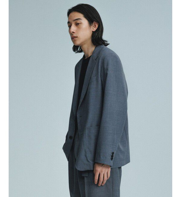 ADAM ET ROPE'「サマーウーステッド ボックスシルエット アンコンジャケット / セットアップ可能」|テーラードジャケット|