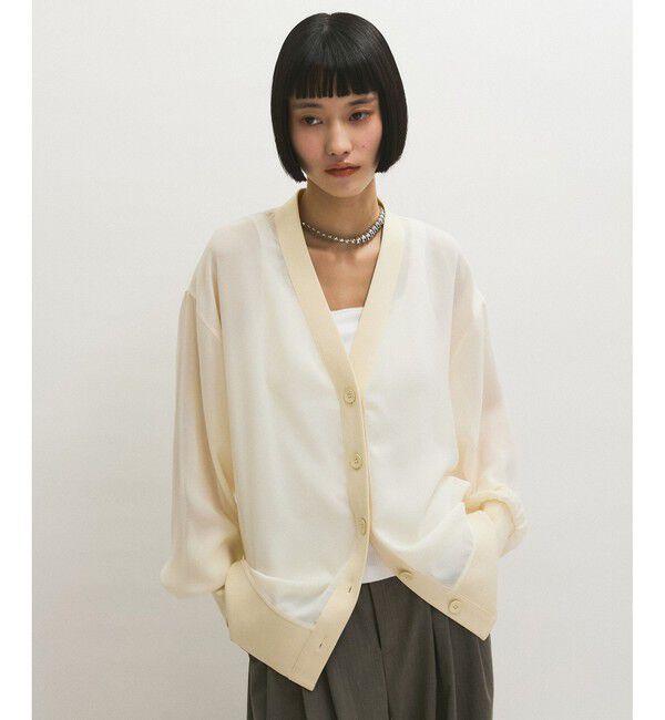 ADAM ET ROPE'「【接触冷感】ハイツイストボイルカーディガン」|カーディガン|