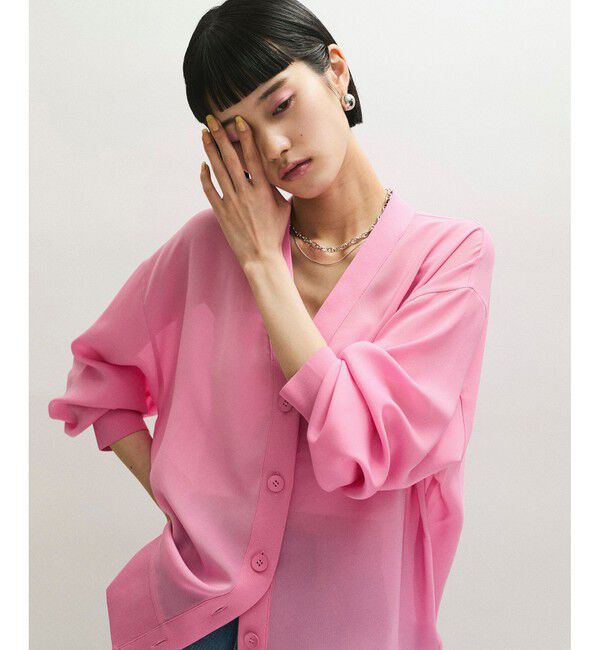 ADAM ET ROPE'「【接触冷感】ハイツイストボイルカーディガン」|カーディガン|