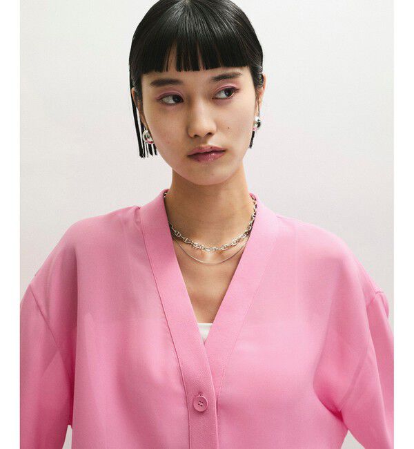 ADAM ET ROPE'「【接触冷感】ハイツイストボイルカーディガン」|カーディガン|