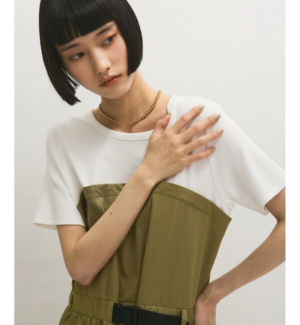 ADAM ET ROPE'「【サステナブル】撥水コンビワンピース」|ワンピース|