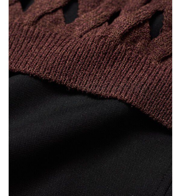 ADAM ET ROPE'「【WEB限定】・【定番人気】パターンニットジレコンビワンピース」|ワンピース|