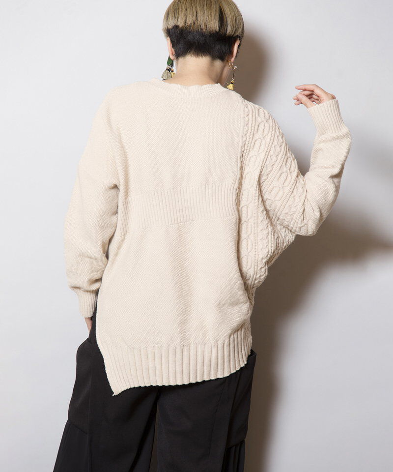  「アシンメトリーニットプルオーバー」|ニット・セーター|