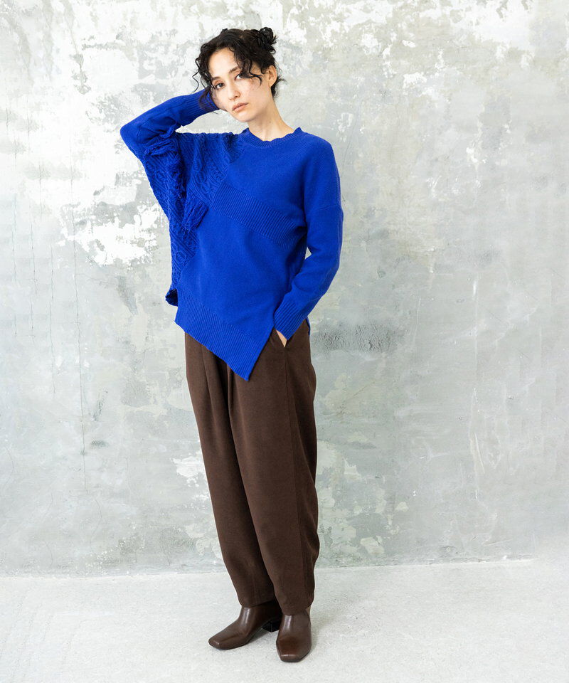  「アシンメトリーニットプルオーバー」|ニット・セーター|