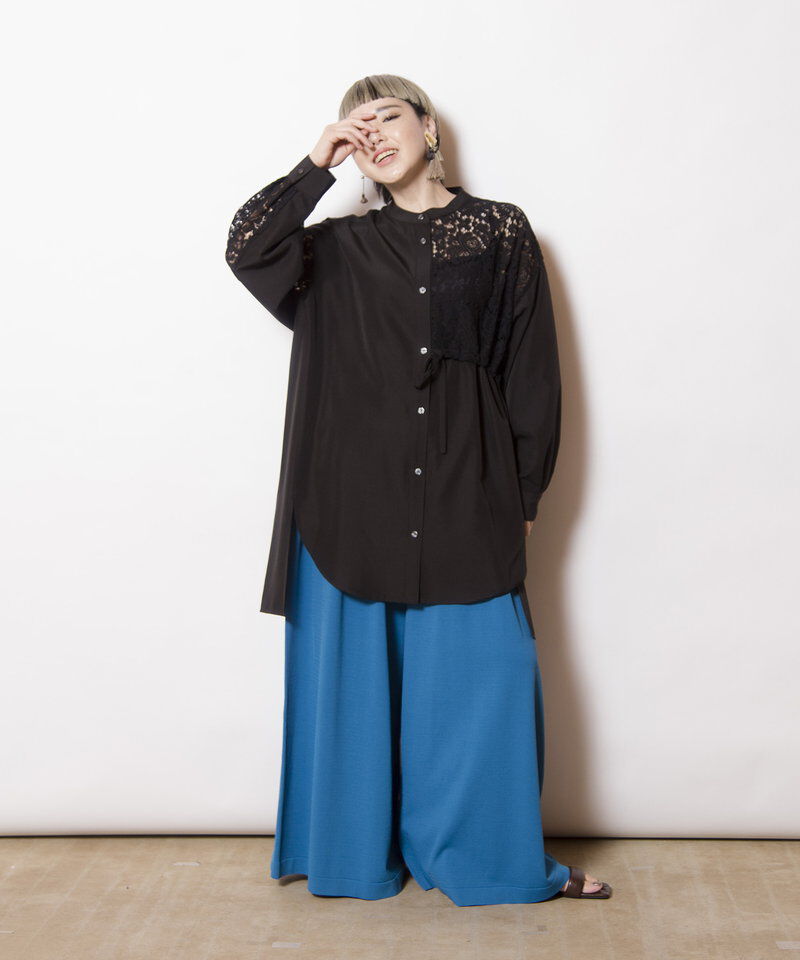  「サイドドロストレース切替シャツ」|シャツ・ブラウス|