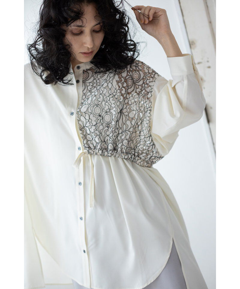  「サイドドロストレース切替シャツ」|シャツ・ブラウス|