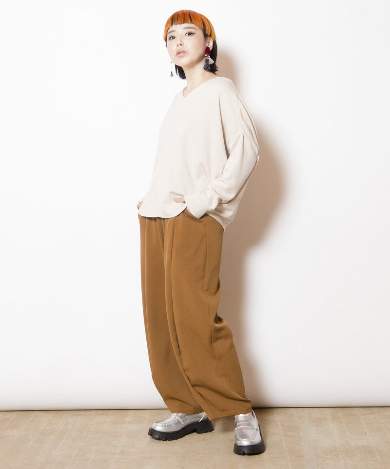  「ワイドVネックプルオーバー」|Tシャツ・カットソー|