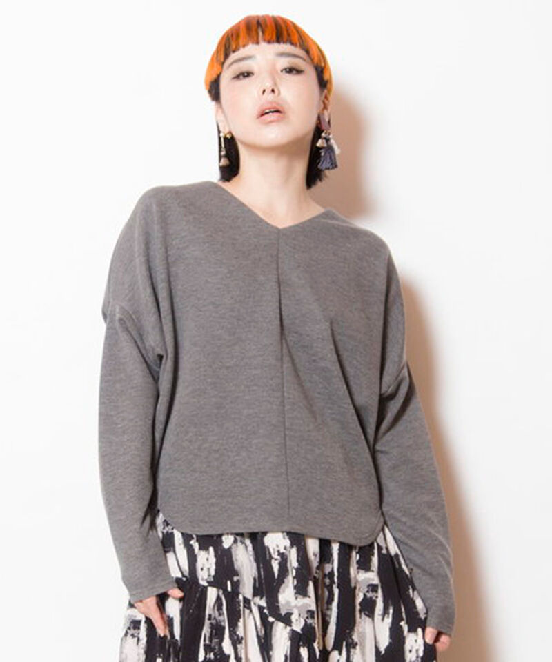  「ワイドVネックプルオーバー」|Tシャツ・カットソー|D.GRAY