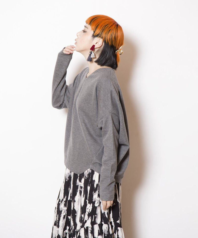  「ワイドVネックプルオーバー」|Tシャツ・カットソー|