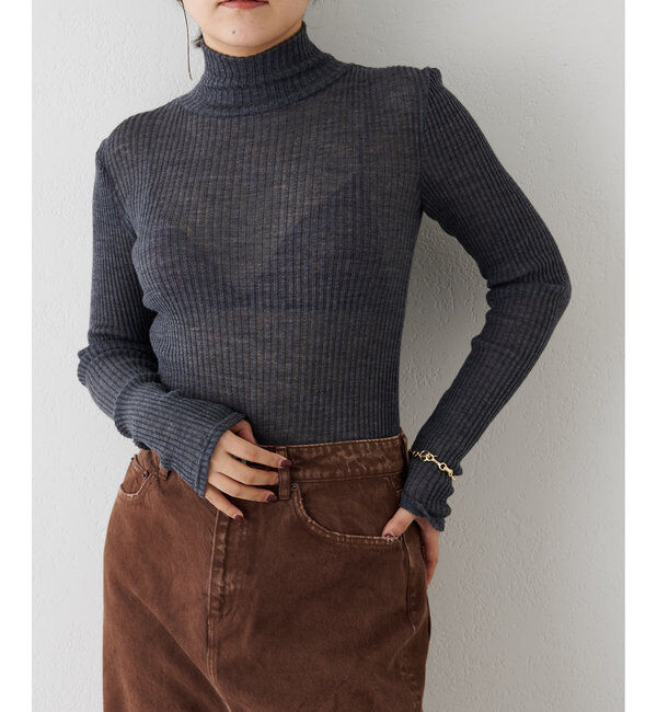  「レーシーRIBタートル」|Tシャツ・カットソー|グレー