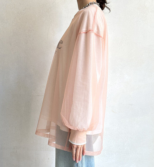  「【WEB限定】チュールレイヤードロゴロンT」|Tシャツ・カットソー|