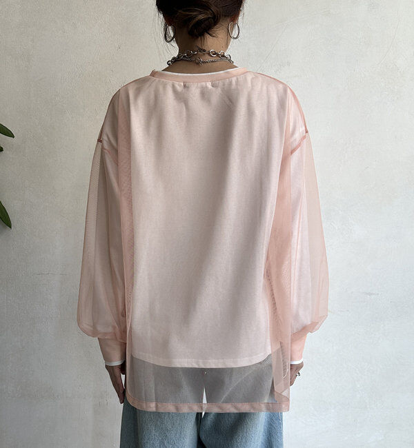  「【WEB限定】チュールレイヤードロゴロンT」|Tシャツ・カットソー|