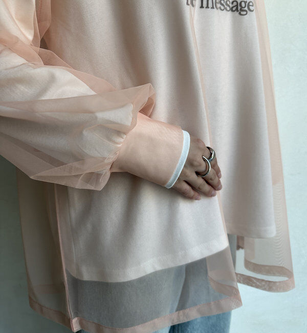  「【WEB限定】チュールレイヤードロゴロンT」|Tシャツ・カットソー|