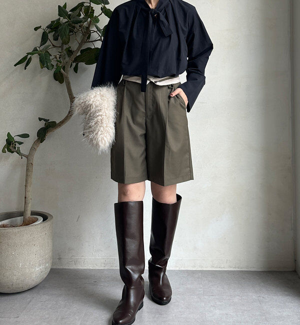  「折り返しカラーベルトショートパンツ」|チノ|