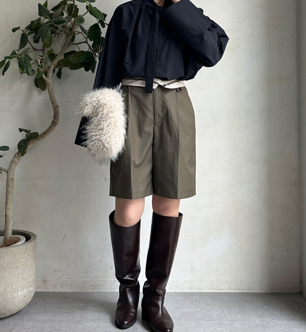  「折り返しカラーベルトショートパンツ」|チノ|