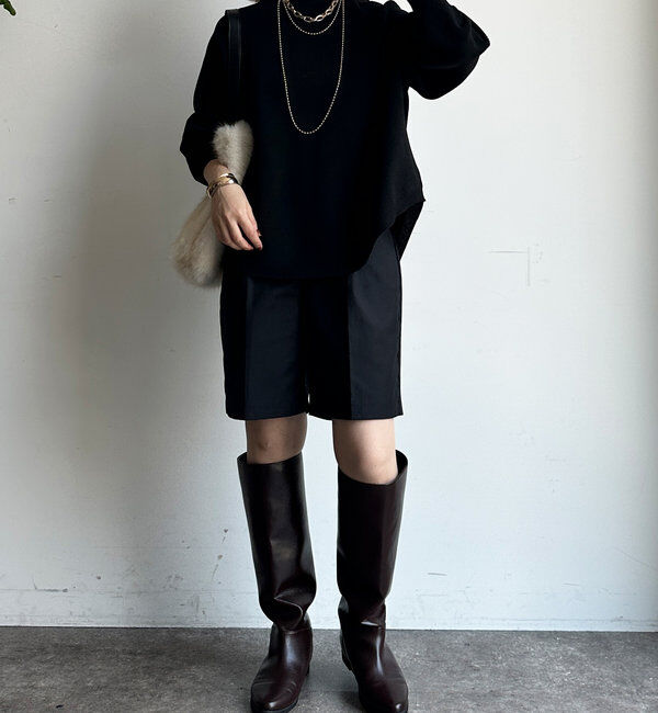  「折り返しカラーベルトショートパンツ」|チノ|