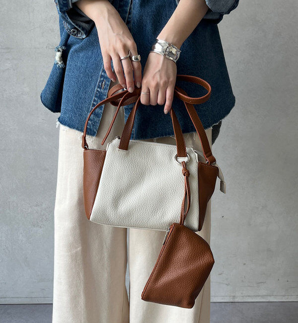  「【WEB限定】ポーチ付ダブルフェイスミニボストン」|トートバッグ|