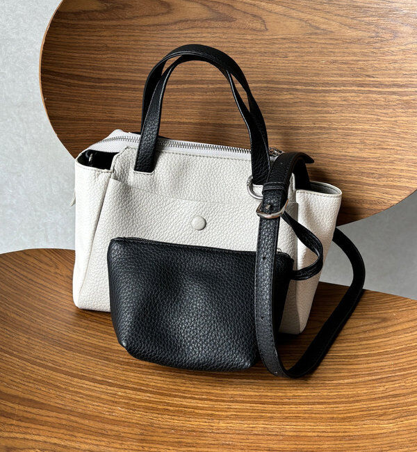  「【WEB限定】ポーチ付ダブルフェイスミニボストン」|トートバッグ|グレー