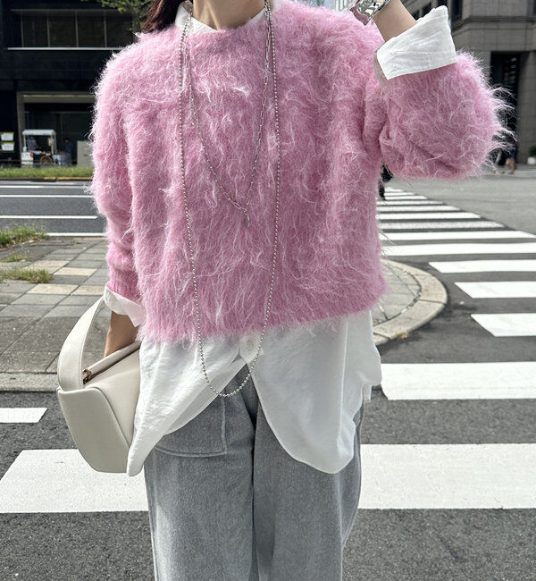  「【WEB限定】シャギーニット」|ニット・セーター|ピンク