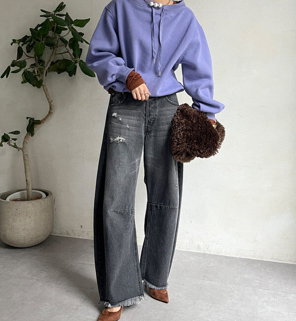  「ボートネック裏起毛スウェット」|Tシャツ・カットソー|