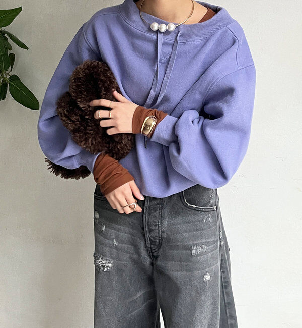  「ボートネック裏起毛スウェット」|Tシャツ・カットソー|