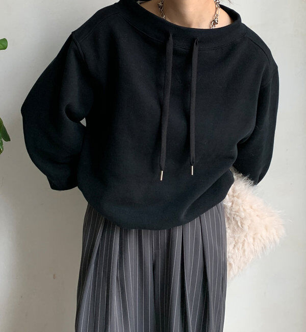  「ボートネック裏起毛スウェット」|Tシャツ・カットソー|ブラック