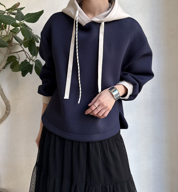  「【WEB限定】配色ダブルコードパーカー」|Tシャツ・カットソー|