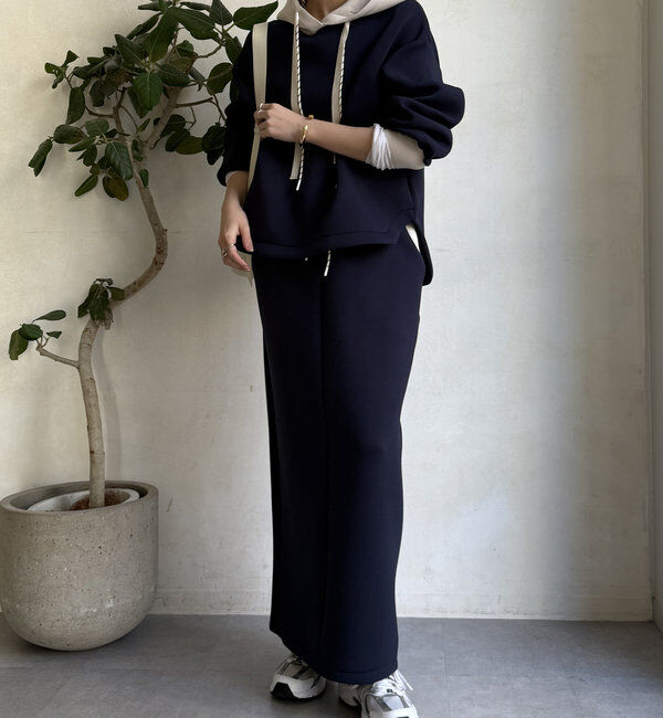  「【WEB限定】配色ダブルコードパーカー」|Tシャツ・カットソー|