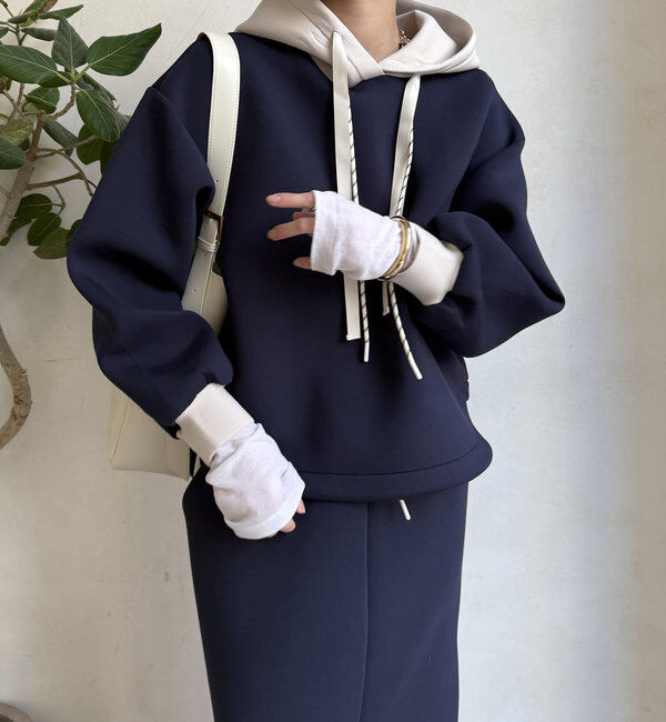  「【WEB限定】配色ダブルコードパーカー」|Tシャツ・カットソー|