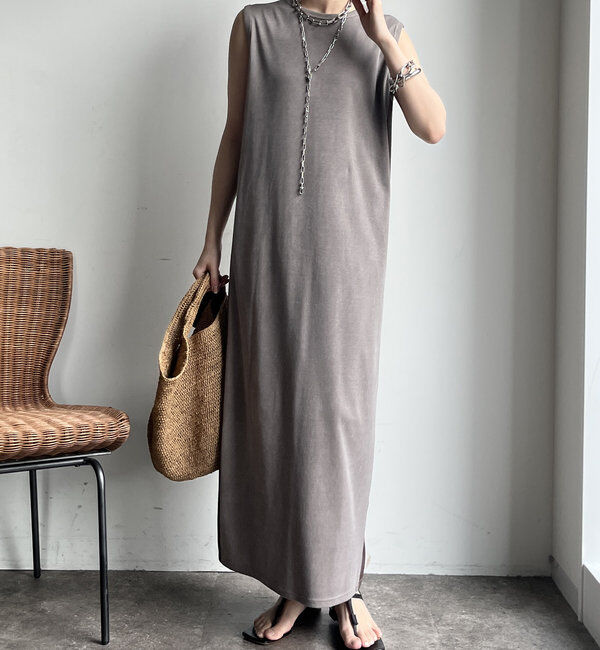  「【WEB限定】サイドリブ配色ワンピース」|ワンピース|