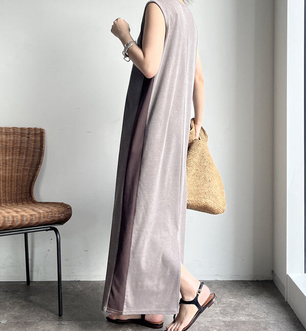  「【WEB限定】サイドリブ配色ワンピース」|ワンピース|