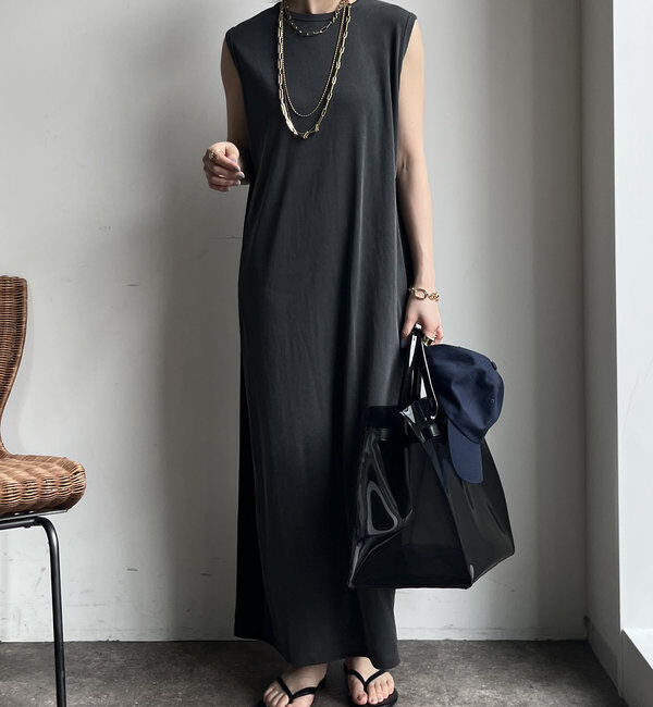  「【WEB限定】サイドリブ配色ワンピース」|ワンピース|