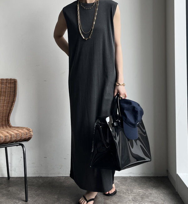  「【WEB限定】サイドリブ配色ワンピース」|ワンピース|