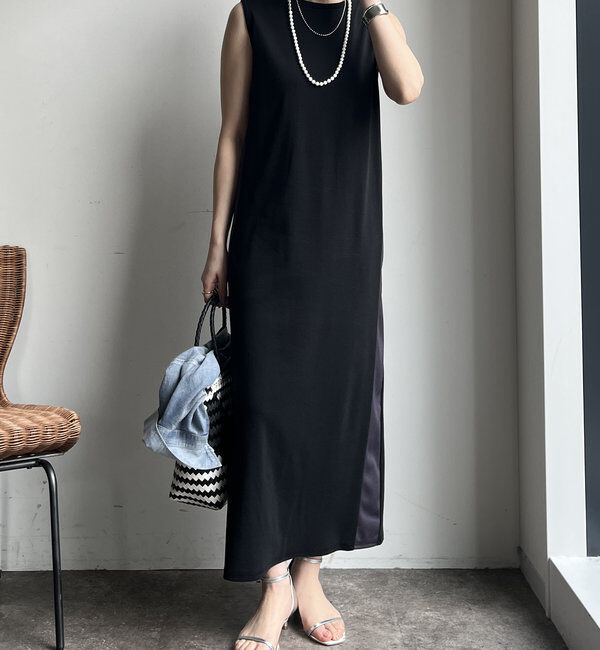  「【WEB限定】サイドリブ配色ワンピース」|ワンピース|