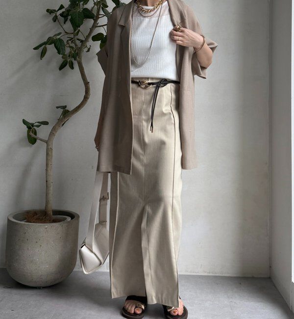  「【WEB限定】シアー切替ノースリプルオーバー」|ニット・セーター|