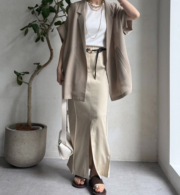  「【WEB限定】シアー切替ノースリプルオーバー」|ニット・セーター|