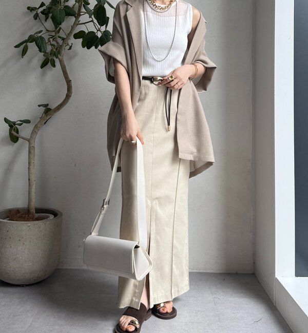  「【WEB限定】シアー切替ノースリプルオーバー」|ニット・セーター|