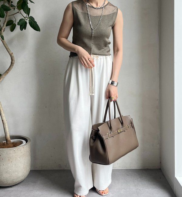  「【WEB限定】シアー切替ノースリプルオーバー」|ニット・セーター|